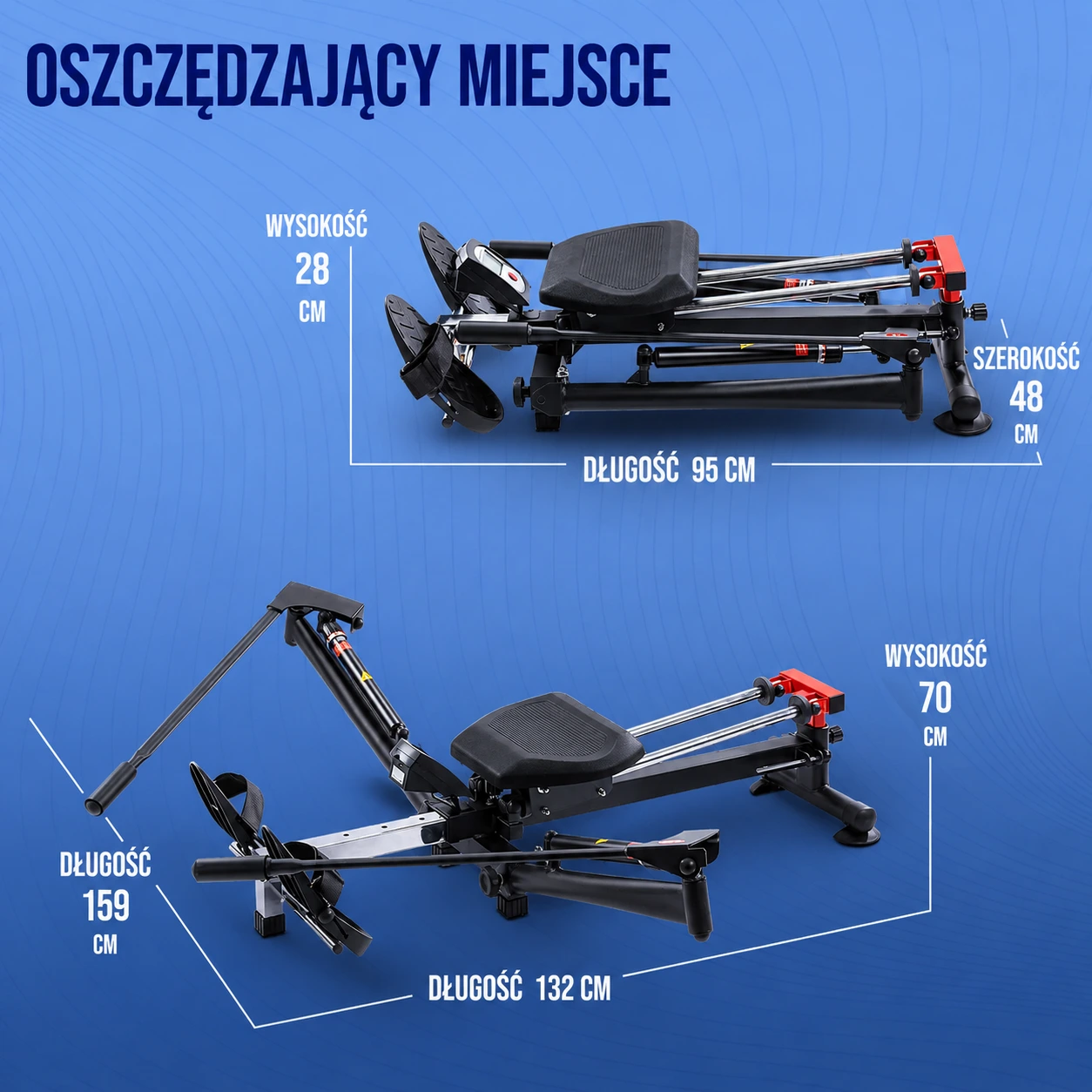 Wymiary wioślarza Christopeit Accord